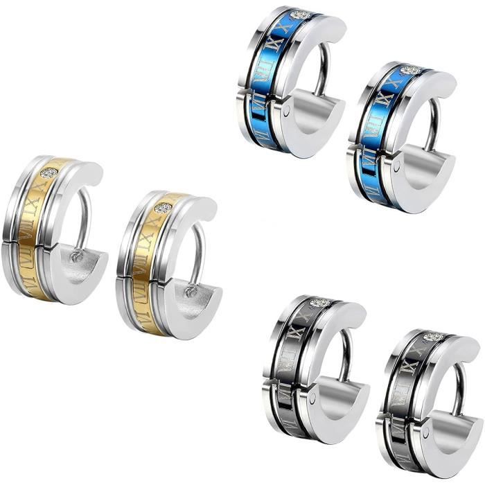 Boucles D'Oreilles Puces Rondes Acier Inoxydable Argent - Clous Fantaisie Avec Sac Cadeau JewelryWe
