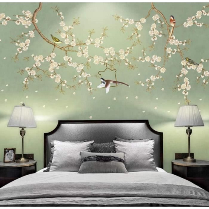 Tapisserie Murale 3D Cerisiers Japonais - 150x200 Cm, Polyester, Décoration Chambre Ou Salon