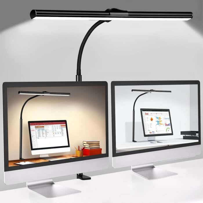 ZOLGINAH Lampe de Bureau LED - Lumiere de Pince USB Lampe de Table  Architecte 10W 40CM Lampe de Bureau Pince 5 Modes de Couleur et 5  Luminosité Pour Étudier Travailler Dessin - Protection des Yeux