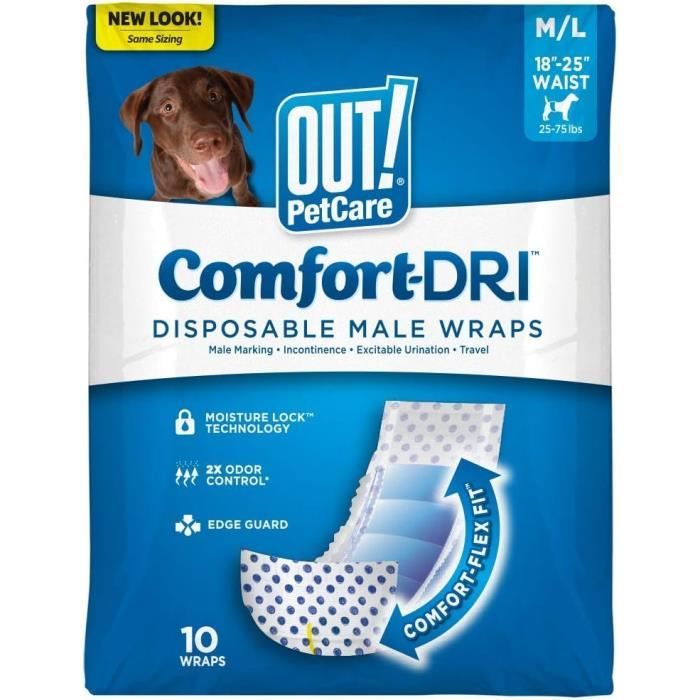 Enveloppes Jetables Pour Chien Mâle Simple Solution - Format Jouet - Paquet De 12 - Protection Incontinence