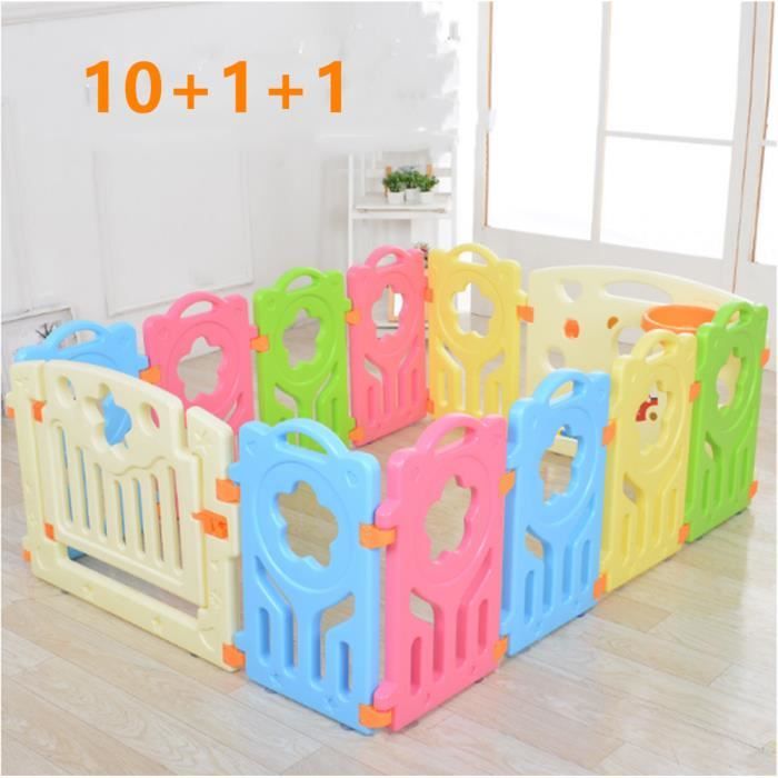 Parc Bebe En Plastique 12 Elements Avec Panneaux D Activite Et Porte Barriere Securite Enfant Pliable Colore Cdiscount Puericulture Eveil Bebe