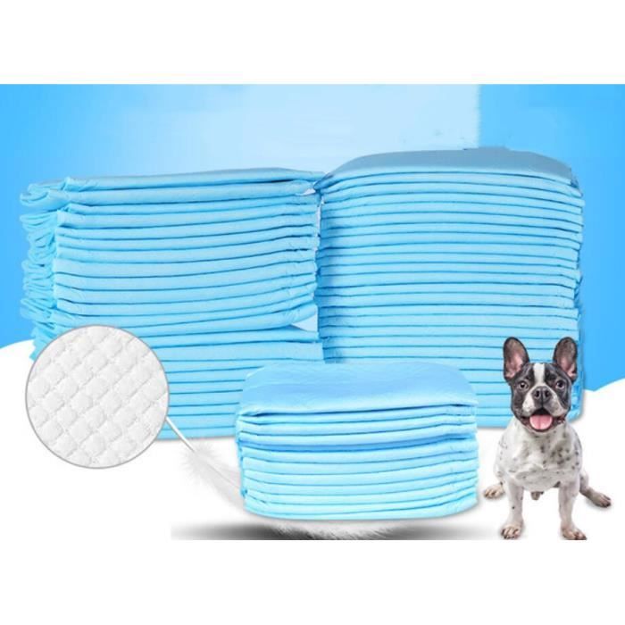 Lot de 100 Tapis Educateurs pour Chiens Tapis Absorbant Jetable pour Apprentissage de la Propreté d'Animaux S/33*45cm Bleu