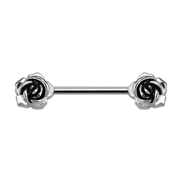 Bijou Piercing Téton Acier Chirurgical 316L Rose 5 Pétales VotrePiercing 1.6 x 14 mm