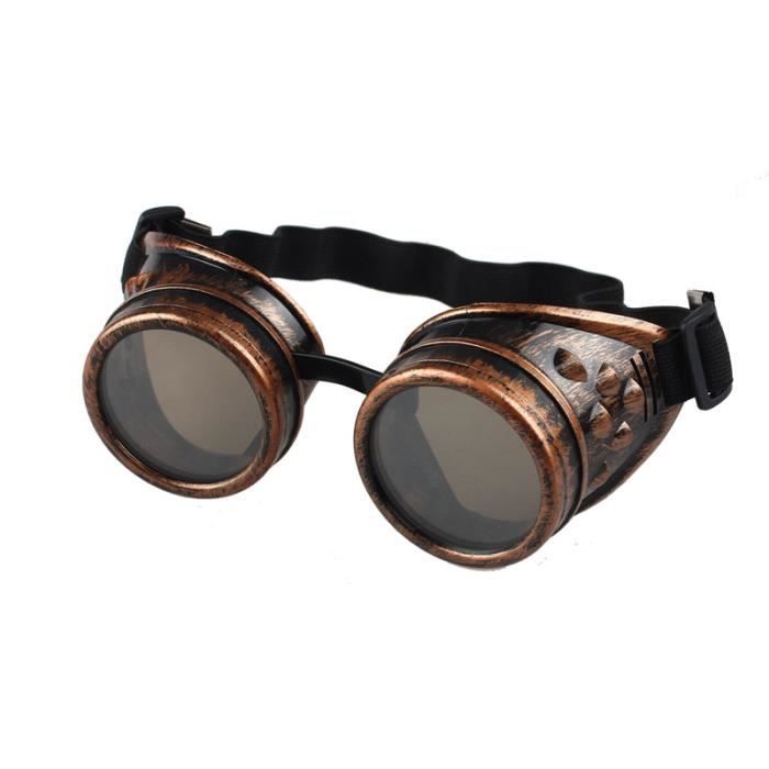 Steampunk style vintage Lunettes de soudure punks lunettes cosplay rouge Cdiscount Bricolage