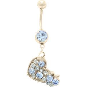 Piercing Nombril Banane En Acier Chirurgical 316L | Perle Diamant, Anti-allergique, Longueur Tige 10mm, Argenté