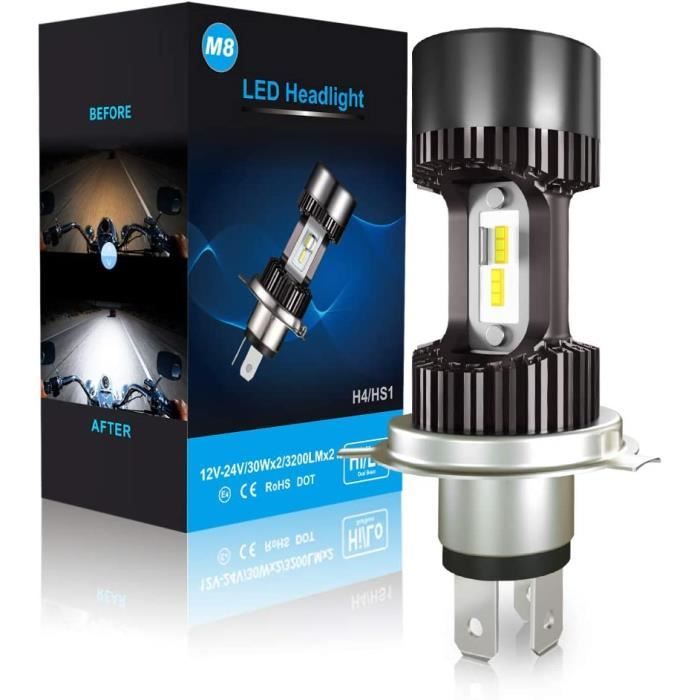 APE-Car Rover LEDMT H4 HS1 Ampoule LED xénon pour phare de moto Blanc 6400  lm 12 V 6000 K[1572] - Cdiscount Maison