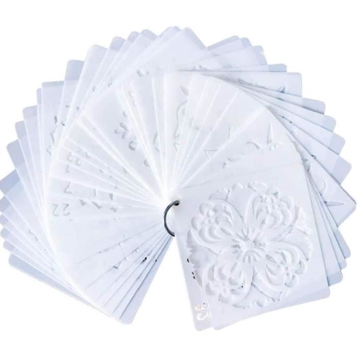Pochoir Fleur A4 Mural Marocain - Modèle Creux Pour Peinture, Bricolage, Décoration Murale Et Meubles - Matériau PET Sûr - 9