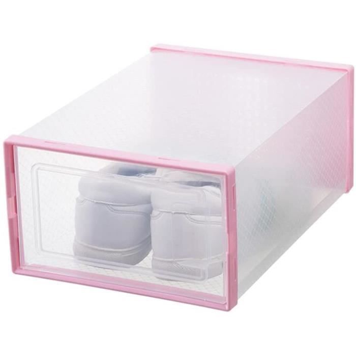 Lot De 6 Boîtes à Chaussures Transparentes Empilables - 29x36x22 Cm