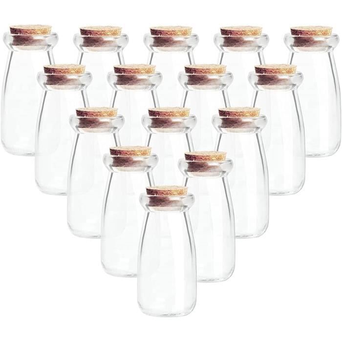5 Pices Porte-Bonheur Bocaux En Verre Avec Couvercles En Lige Petits