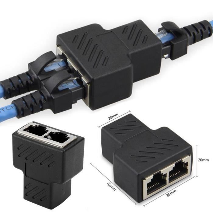 1 Port à 2 ports RJ45 LAN réseau séparateur Extender adaptateur