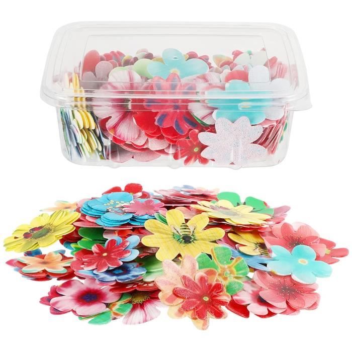 60pcs Fleurs Comestibles Décorations Gâteau, Tricolor Viola Fleurs