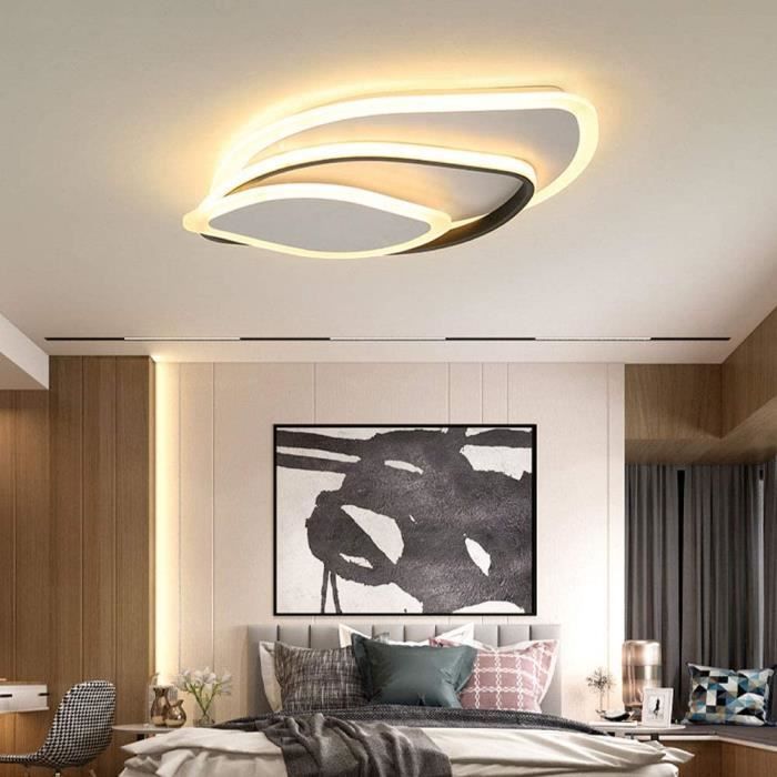 Plafonnier LED 64W Design moderne Blanc Froid 6000K Rectangle Lampe de  Plafond Pour salon chambre à coucher salle à manger bureau Noir - Achat &  prix