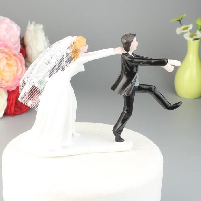 Le Marie Drole Figurine Couple De Mariage Mariee Et Marie En Resine Synthetique De Haute Qualite Pour Gateau De Cdiscount Maison