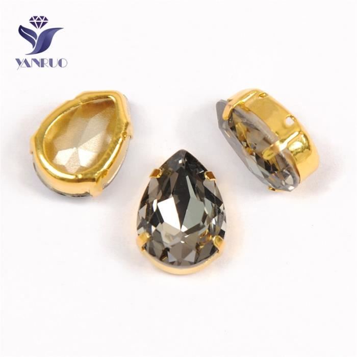 Perlin Lot De 100 Pierres Strass à Coudre - Rondes - Cristal