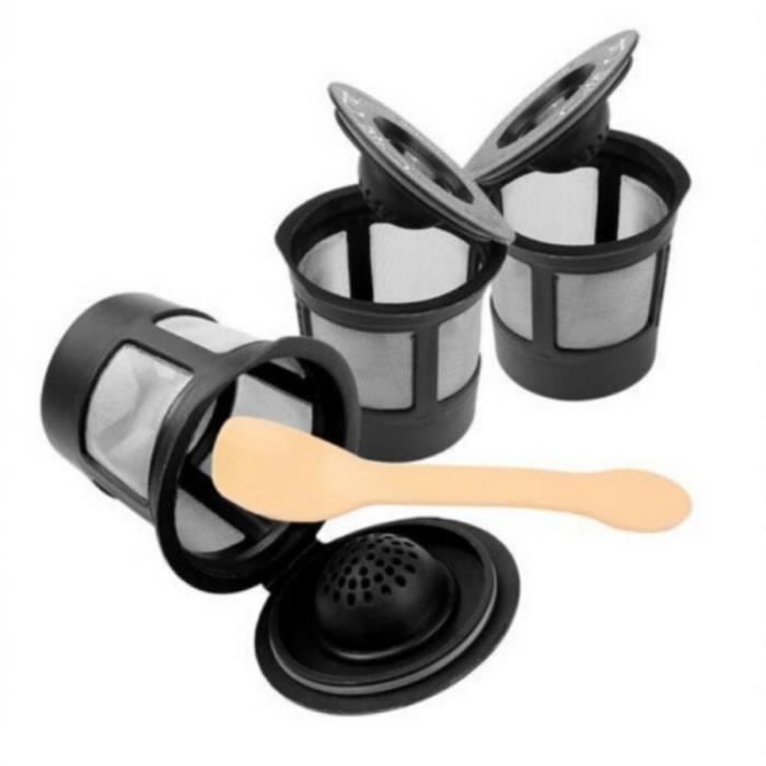 Café Filtres,Capsules de café réutilisables pour Dolce Gusto, tasses rechargeables, cuillère