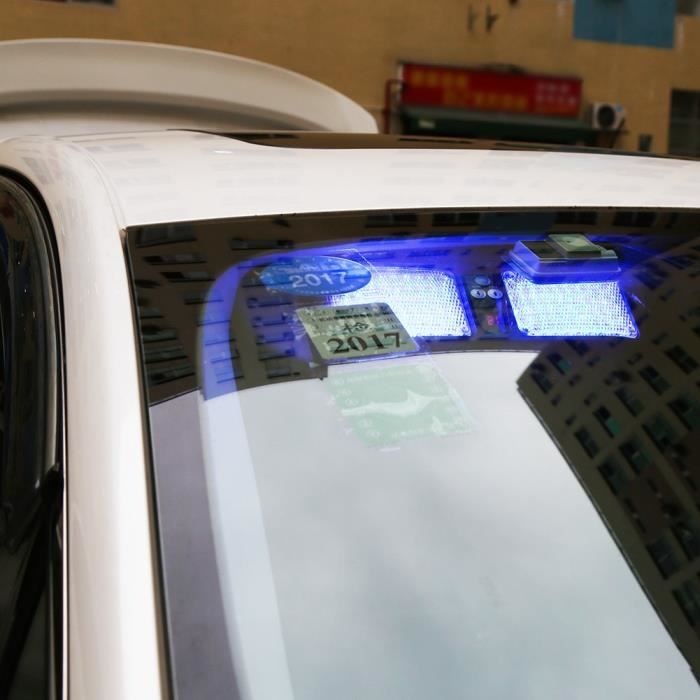 AYNEFY balise d'urgence de voiture 86LED balise d'urgence véhicule voiture camion pare-soleil stroboscopique flash lampe 12V bleu