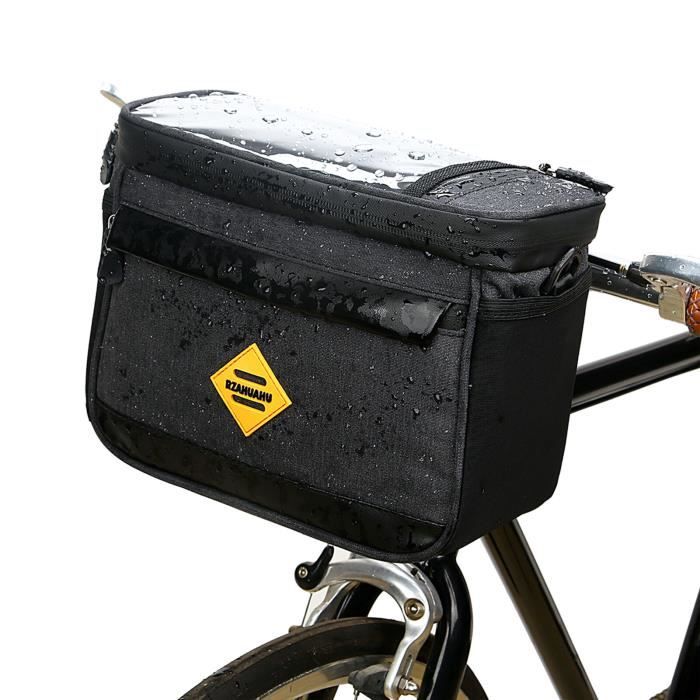 Sac Panier Vélo Oxford Noir - Rangement Portable Pour Courses