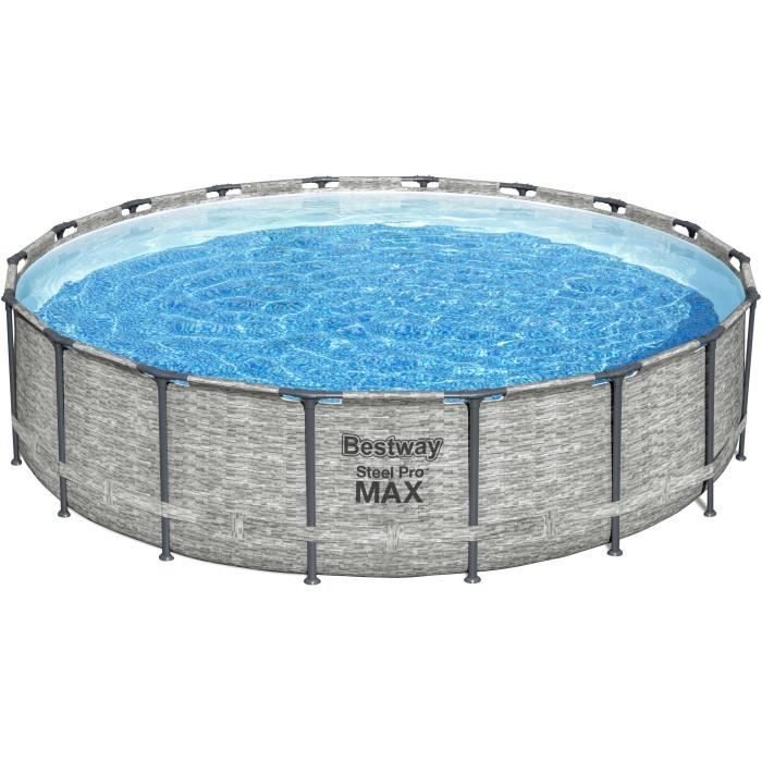 Kit Piscine hors sol tubulaire BESTWAY Steel Pro Max™ - 549 x 122 cm - Ronde (Avec pompe de filtrati