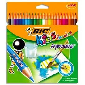 24 Crayons de couleur Aquacouleur -