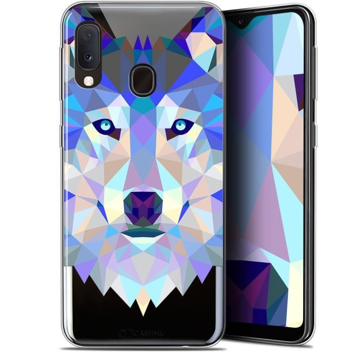 Coque Gel Pour Samsung Galaxy A20E (5.8 ) Extra Fine Polygon Animals - Loup