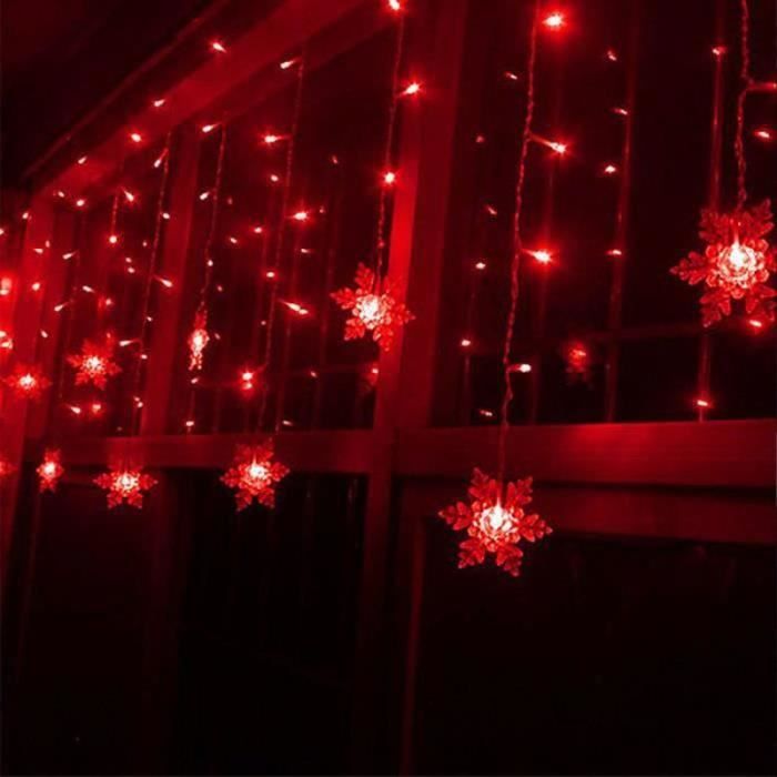 Guirlande Lumineuse Interieure Rouge 96 Led Flocon De Neige 35M Lumineuse  Décor De Fête De Noël Nouvel An - Eaves - Cdiscount Maison