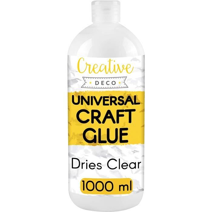 Creative Deco Colle Liquide PVA Blanche, 1L, Universelle Vinylique  Non-Toxique