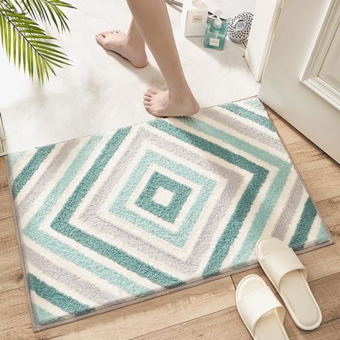 VOUNOT® Lot de 2 Tapis de Bain Antidérapant microfibre motif ondulé