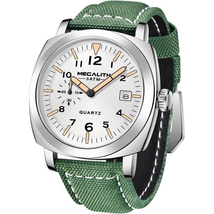 Montre à Quartz Pour Hommes Modiya Bracelet En Cuir PU Chiffre Numerique Blanc Marron 6938607797235