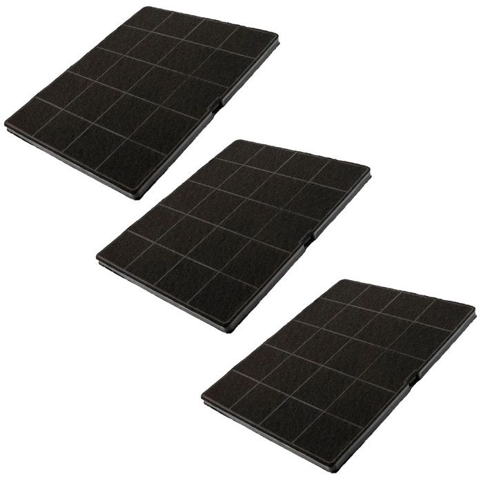 Lot de trois filtres charbon 235X190X10 mm Hotte 33005521 ELECTROLUX AEG ARTHUR MARTIN ELECTROLUX FAURE PROGRESS BEST