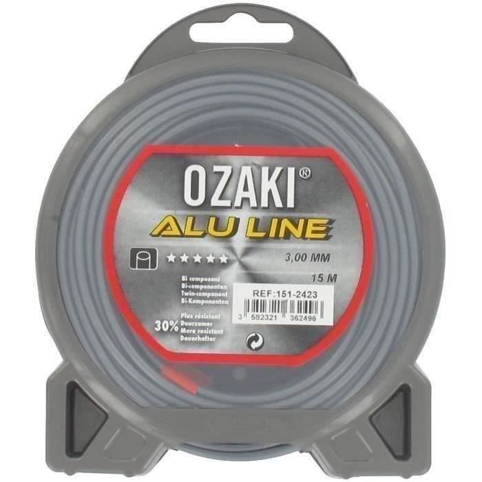 JARDIN PRATIQUE Fil nylon alu line OZAKI pour débroussailleuse - Ø 3 mm - L 15 m