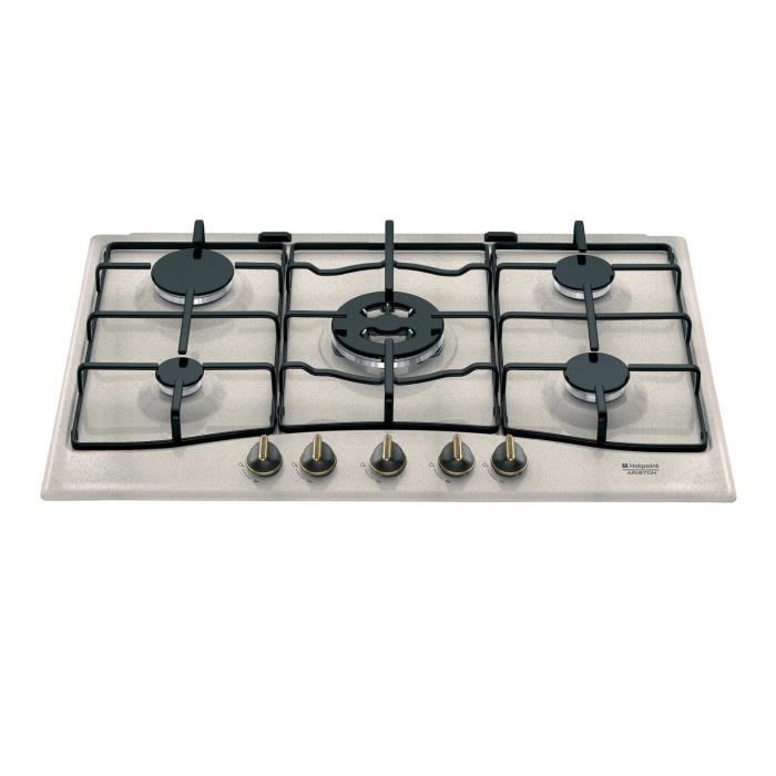 Cuisinière à gaz Hotpoint PC 750 T AV R HA émaillée avoine 5 brûleurs