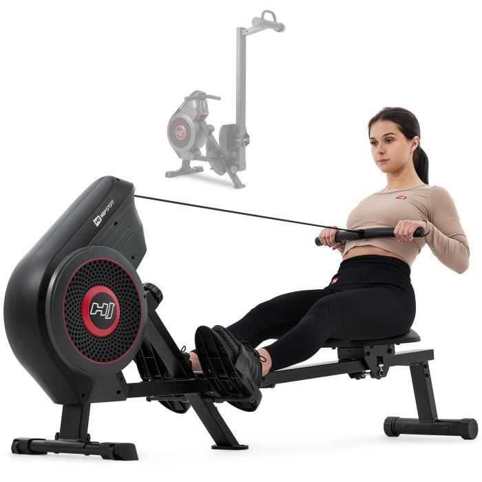Photo de hs-hop-sport-rameur-a-air-hs-065ar-talon-siege-confortable-ordinateur