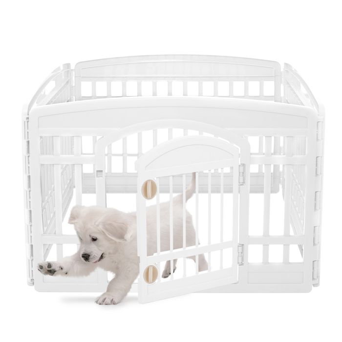 Comparer les prix de Iris Ohyama, Parc, Cage, Enclos, Chenil pour Chien, Niche pour chien avec 8 panneaux, L159.1 x P159.1 x H87.5 cm, CI-908, Bleu azur