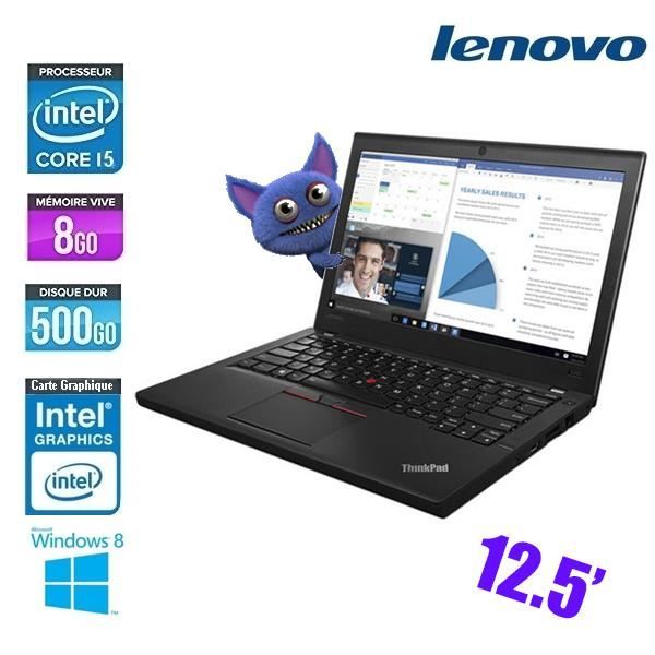 Top achat PC Portable LENOVO THINKPAD X260 6300U 2.4GHZ CORE I5  8GO 500GO pas cher