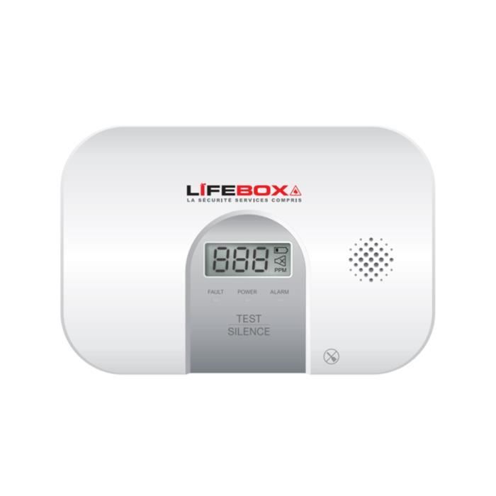 Detecteur de Monoxyde de Carbone NF avec ecran digital - LIFEBOX