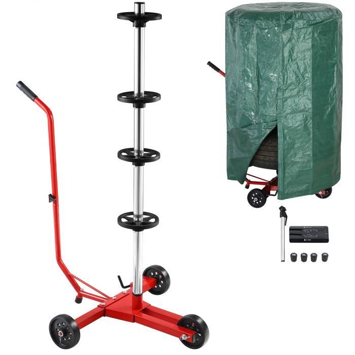 Support de pneus mobile pour 4 roues jantes max. 225mm arbre rangement frein mobile accessoires et housse inclus stockage flottant