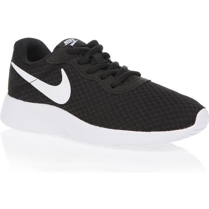 Baskets NIKE Tanjun Noir/Blanc Femme - Textile - Lacets - Plat