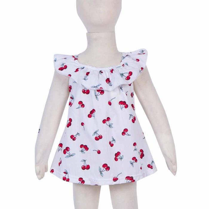 Vetements D Ete De Bebe Fille Belle Robe D Impression De Bebe Fille Blanc Blanc Cdiscount Pret A Porter