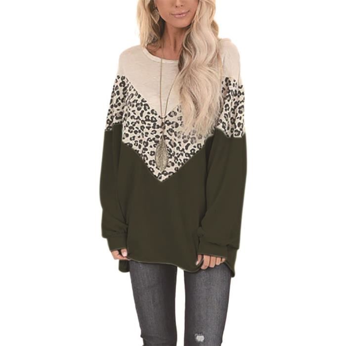 RAYLA - T-shirt à manches longues pour femmes avec motif léopard