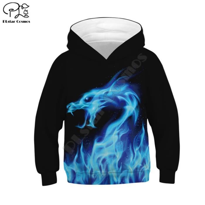 Sweat à Capuche Et Sweat Fille Enfants Anches Longues Chat Graphique 3D Anial