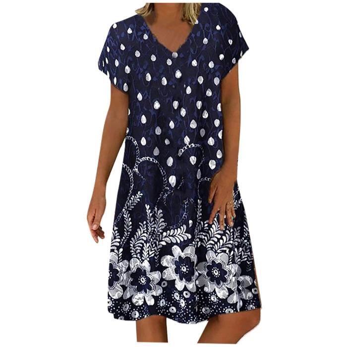 Runstarshow Robe D'été Pour Femme - Robe Longue Décontractée à