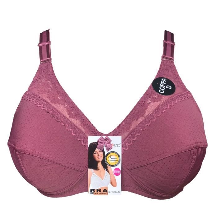 Soutien gorge 100D sans armatures rose bordure dentelle lingerie