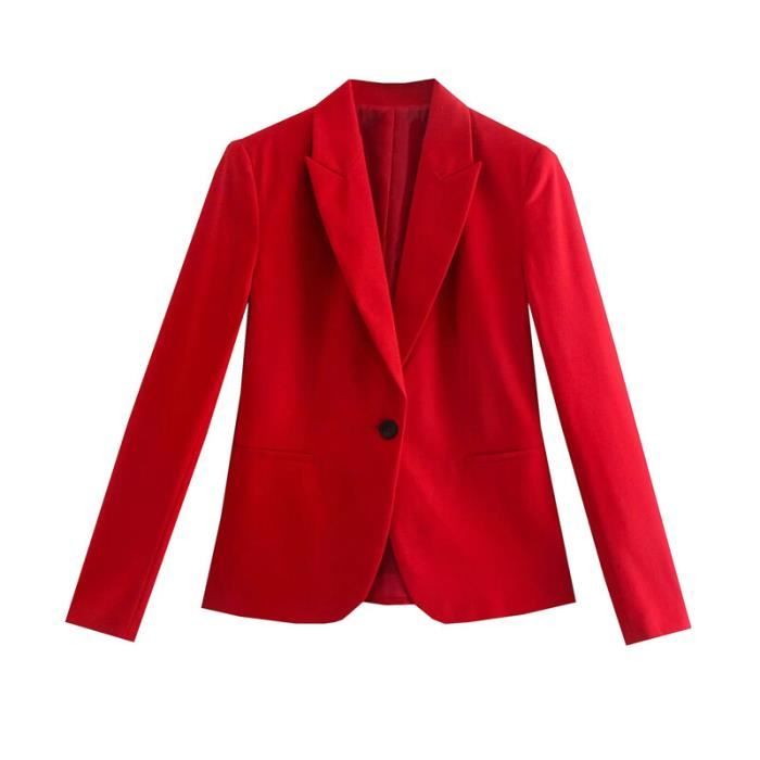 Veste Blazer rouge pour femme elegant a manches longues Slim costume Chic pour le bureau collection automne Coat F73648 Blanc Cdiscount Pret a Porter