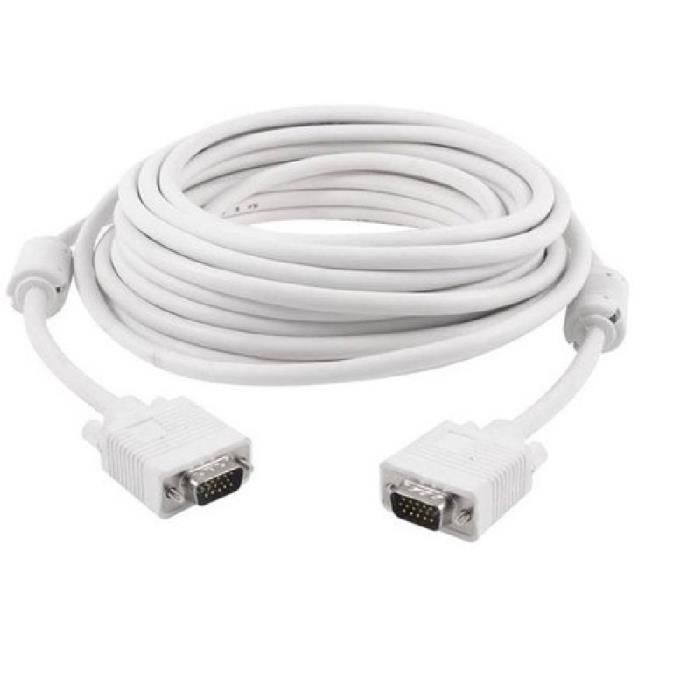 SHULIANCABLE Câble VGA Mâle vers Mâle 1080p pour Ordinateur Portable, PC, TV, Projecteur (2M SHULIANCABLE Câble VGA Mâle vers Mâle 1080p pour Ordinateur Portable, PC, TV, Projecteur (2M