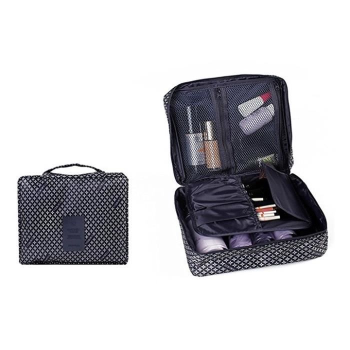 Trousse Toilette Voyage Suspendue 25x15x15cm - Imperméable, Multiple Poches - Nylon, Crochet Included - 5.6L Capacité