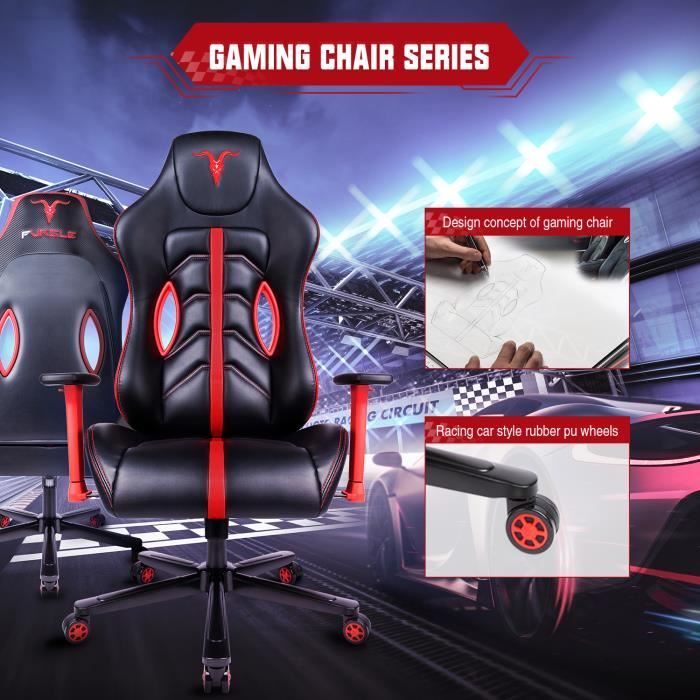 Fauteuil Gaming - Furgle - Chaise Gamer Populaire Siège Gaming pas