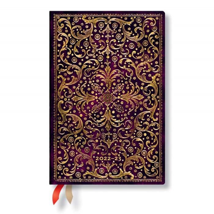Agenda Paperblanks 13 Mois 2022-2023 - Format Mini Horizontal (95x140 Mm) - Couverture Baroque Fiammetta - Pages Recyclées