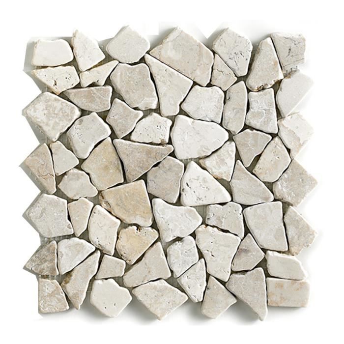 Carrelage de mosaïque-Plaque mosaïque mur et sol en marbre naturel coloris blanc - 30 x 30 cm