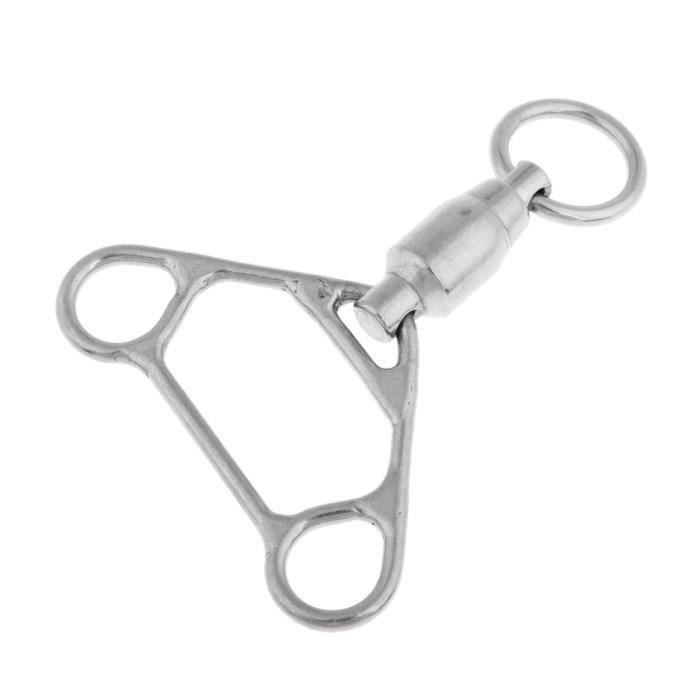 Connecteur pivotant roulant de pêche en acier inoxydable, anneau