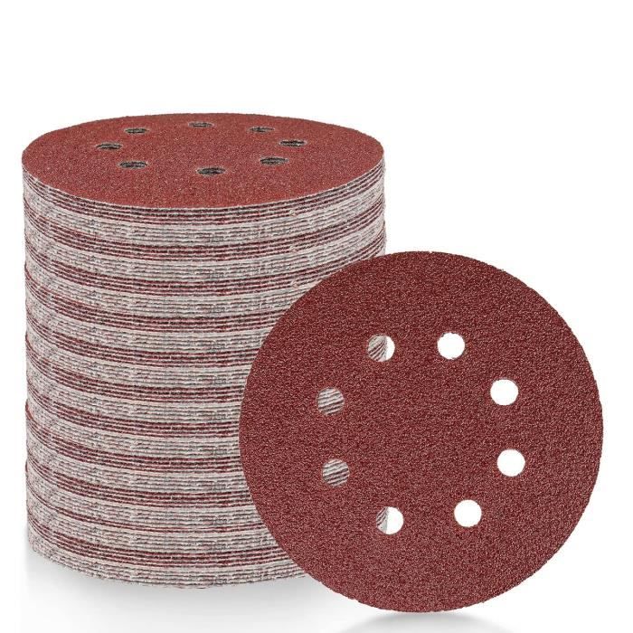 60 Disques Abrasifs 150mm STEBRUAM Grain Mixte 60 80 120 180 240 400 Pour Ponceuse Excentrique